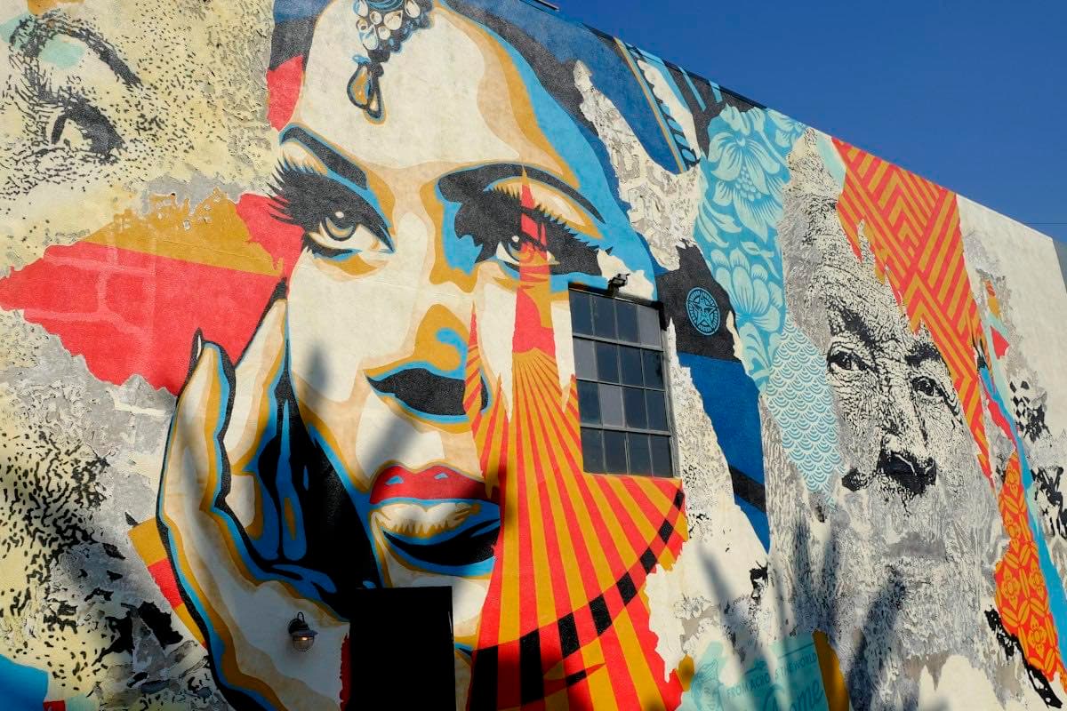 A bright wall mural