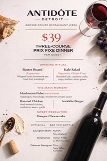Antidote Detroit on 2026 Grosse Pointe Restaurant Week