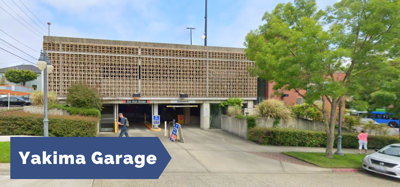 Yakima Parking Garage on Pierce County Downtown Campus Parking Map