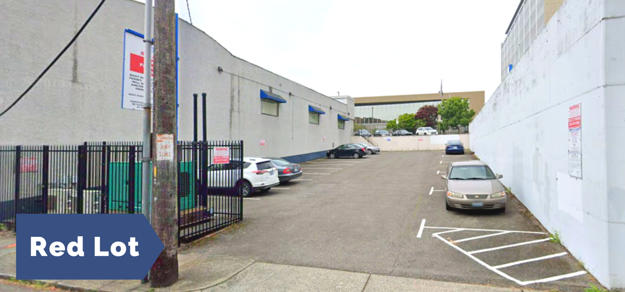 Red Lot on Pierce County Downtown Campus Parking Map