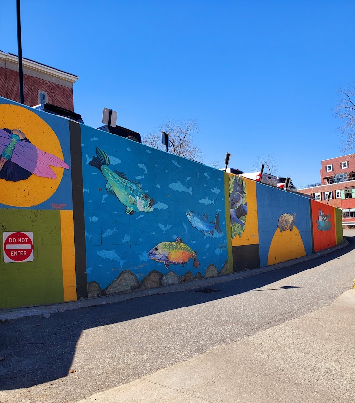 Kenduskeag Stream Trail Mural on Downtown Bangor Public Art