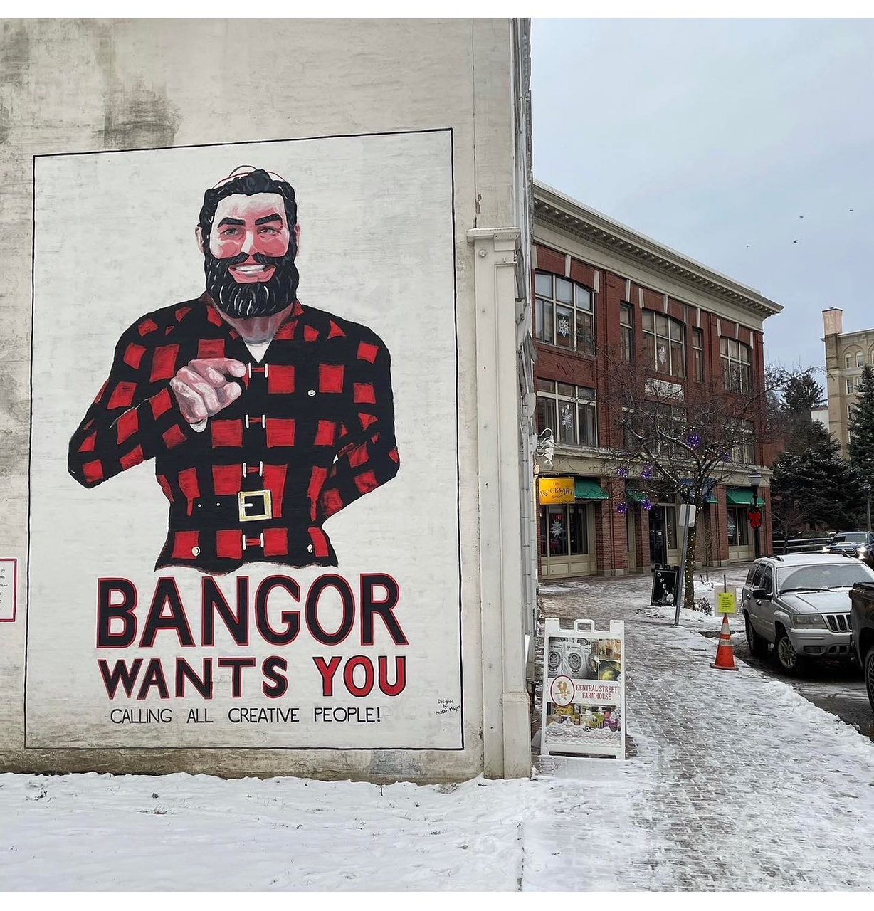 Paul Bunyan Mural on Downtown Bangor Public Art