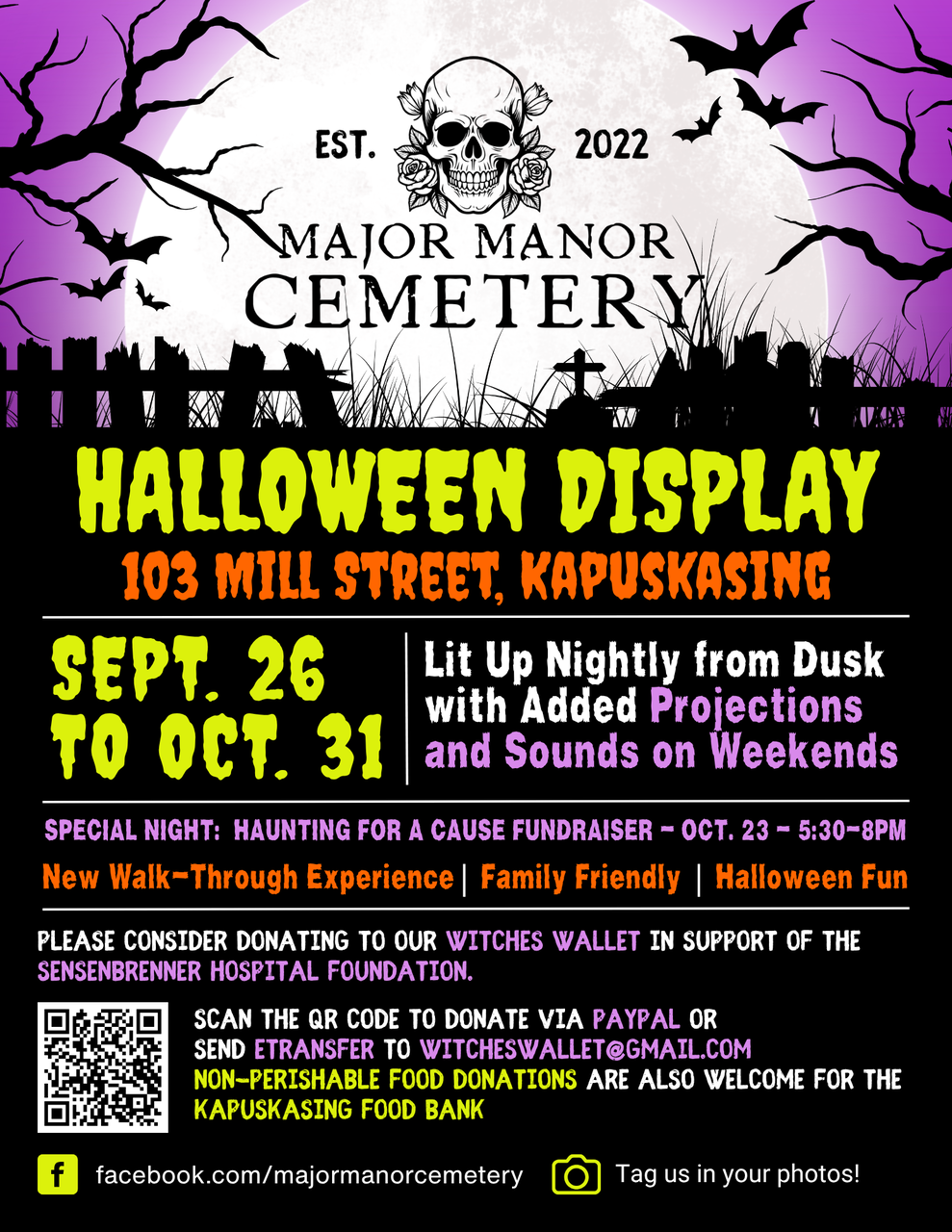 Major Manor Cemetery Halloween Display on Kapuskasing Halloween Frights Map